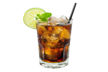 Cuba Libre Cocktail Isolated on Transparent Background