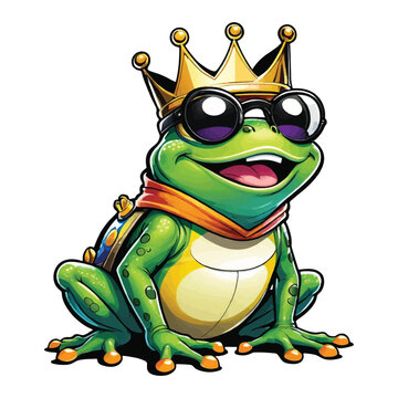 funny smiling frog, vector isolation clipart