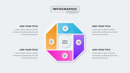 Vector circular infographic presentation design template with 4 steps or options
