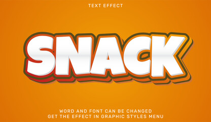Snack text effect template in 3d design