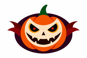 Halloween face icon on white background.