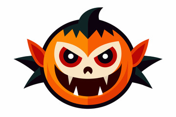 Halloween face icon on white background.