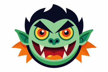 Halloween face icon on white background.