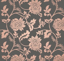 Colorful wedding card design, paisley floral pattern , India	