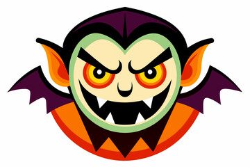 Halloween face icon on white background.
