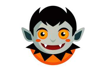 Halloween face icon on white background.