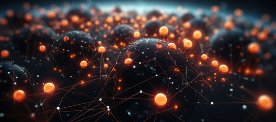 Obraz premium cyber geometric network data, program 140