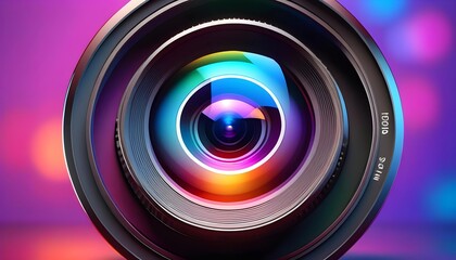Colorful Camera Lens Close-up
