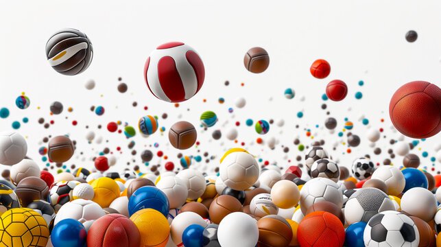 Bolas coloridas de muitos desportos 