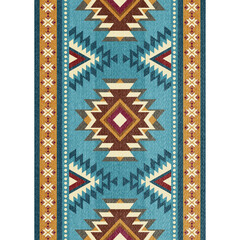 Aztec tribal traditional pattern Geometric Ethnic pattern,
Native American tribal fabric, tile, carpet, vector,
illustration design, on navy blue background