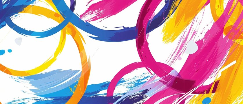 Jeux olympiques, fond blanc et coloré, illustration graphique, ia générative