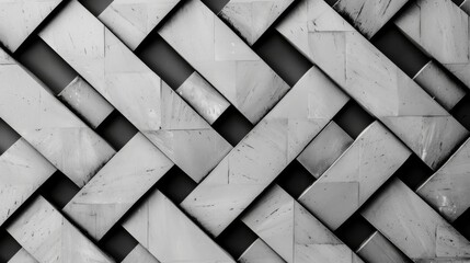 Geometric Herringbone Background in Black and White