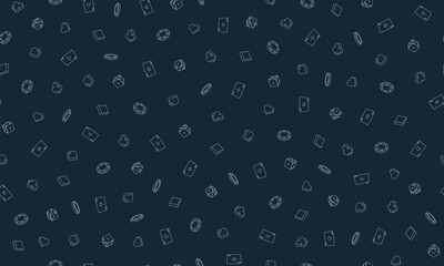 Seamless pattern for Poker or Casino. Background with game symbols. Vector template for your design.