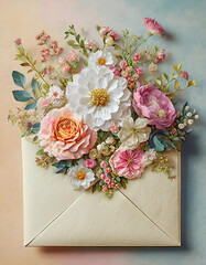 Elegant Floral Arrangement on Pastel Background