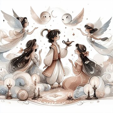 Aladdin storybook illustration