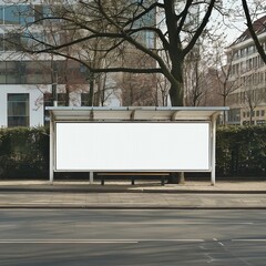 Urban Advertising Space: Blank Billboard on Building