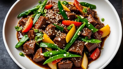 Roast beef in Asian style.