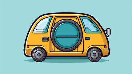 Car door. Single flat color icon. Vector illustrati