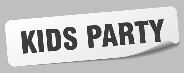 kids party sticker. kids party label