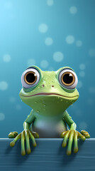 Obraz premium A green tree frog with big eyes