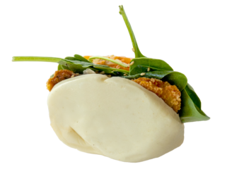 Bao steamed sandwich isolated on transparent background.