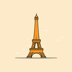 Eiffel tower hand-drawn comic illustration. Eiffel tower. Vector doodle style cartoon illustration