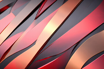 Wallpaper bunter Hintergrund abstrakte Formen schwarz, rot, gold, Metalle Aluminium Stahl gebürsted mit Chrom - 790674423