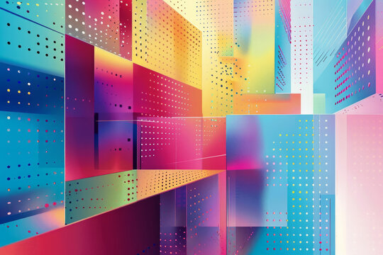 Colorful geometric pattern flat design for brochure