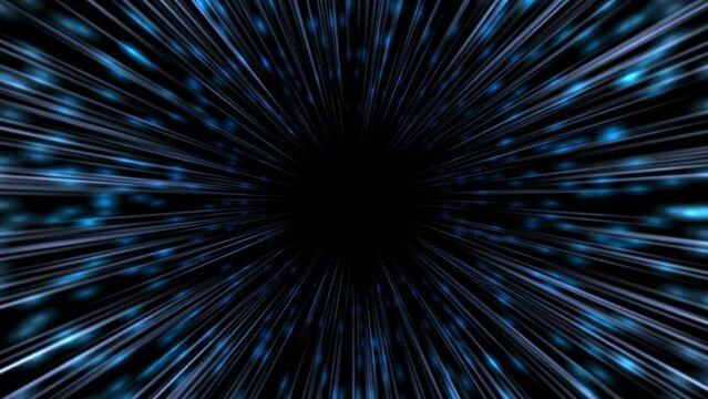 Warp into  the universe and travel to the far reaches of space, Blue fractal explosion with glowing lines, ideal for a spacey wallpaper design