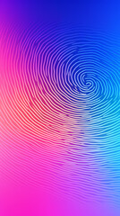 A single fingerprint glows blue against the background