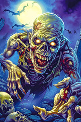 Fototapeta premium scary halloween art print poster