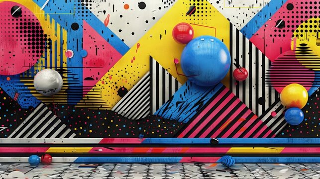 Abstract Background Colorful maximalism in composition.