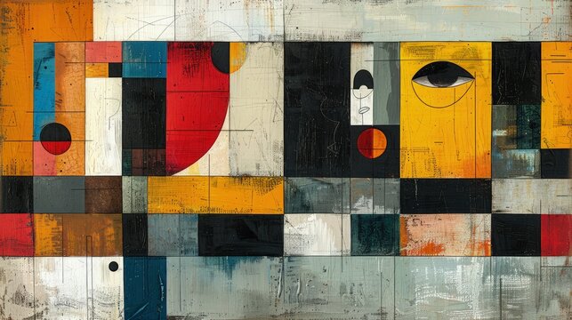 Abstract Background Colorful maximalism in composition.
