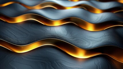 A Luxurious Dark Abstract background with golden light.