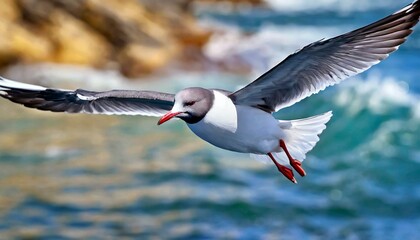 Fototapeta premium seagull flying over the sea