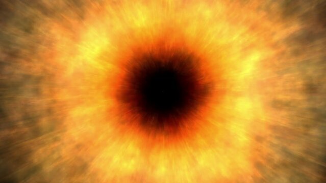 Black hole in the center of the sun that swallow fire, heat and gas, fiery background animation with glowing embers and hot orange energy