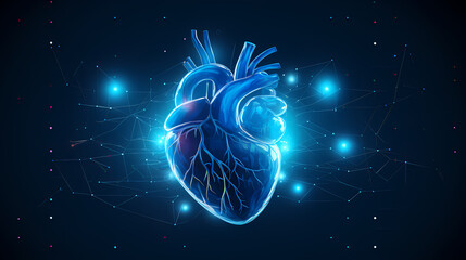 3D vector illustration of human heart