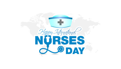 May 12th, Happy International Nurses Day. Thank you greeting card. EPS vector illustration