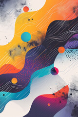 Colorful geometric pattern flat design for brochure