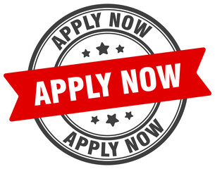 apply now stamp. apply now label on transparent background. round sign