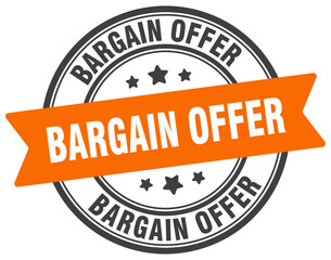 bargain offer stamp. bargain offer label on transparent background. round sign