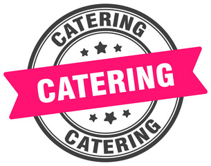catering stamp. catering label on transparent background. round sign