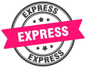 express stamp. express label on transparent background. round sign