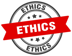 ethics stamp. ethics label on transparent background. round sign