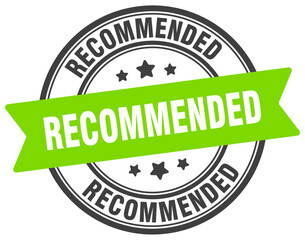 recommended stamp. recommended label on transparent background. round sign