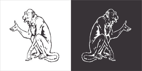 Illustration vector graphics of monkey icon