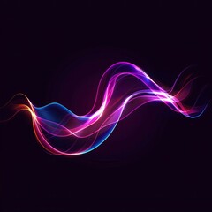 Naklejka premium Glowing Wave: Abstract Neon Light Effect