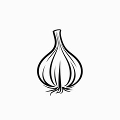 Garlic in cartoon, doodle style . Image for t-shirt, web, mobile apps and ui. Isolated 2d vector illustration in logo, icon, sketch style, Eps 10, black and white. AI Generative