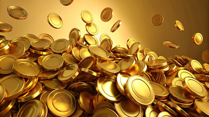 Golden Coins Texture and Light Patterns