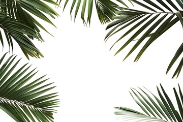 Obraz premium palm tree leaves isolated on white background